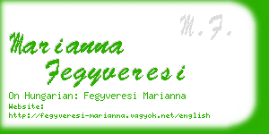 marianna fegyveresi business card